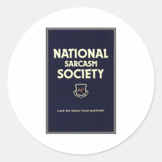National-Sarcasm-Society Runder Aufkleber (Vorderseite)