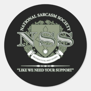 National Sarcasm Society Runder Aufkleber