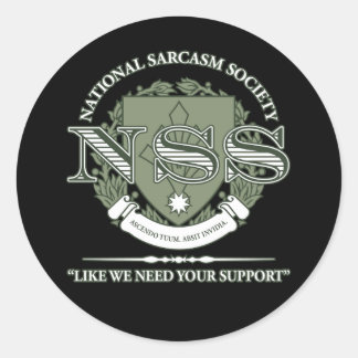 National Sarcasm Society Runder Aufkleber