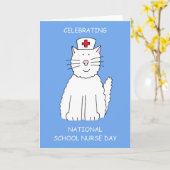 National School Nurday Mai Cartoon Cat Karte (Gelbe Blume)