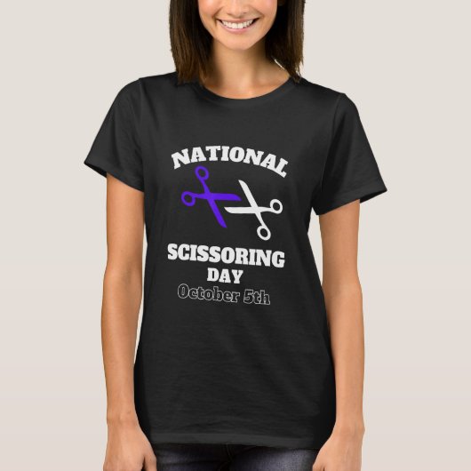 National Scissoring Day Wrestling Fan Design T-Shirt (Vorderseite)