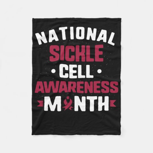 National Sickle Cell Awareness Montag Burgundy Rib Fleecedecke (Vorderseite)