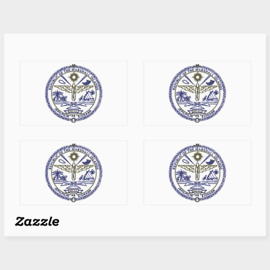 National Siegel der Marshallinseln Rechteckiger Aufkleber (Blatt)