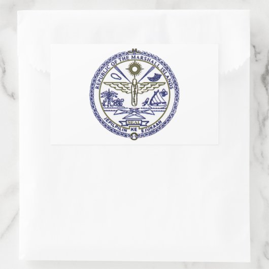 National Siegel der Marshallinseln Rechteckiger Aufkleber (Tasche)