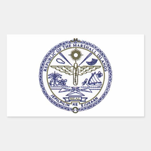 National Siegel der Marshallinseln Rechteckiger Aufkleber (Vorderseite)