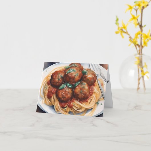 National Spaghetti Day C - 4. Januar - Wasserfarbe Karte (Gelbe Blume)