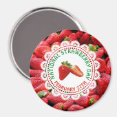 National Strawberry Day 27. Februar Magnet (Vorderseite/Rückseite)