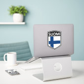 National - Suomi Aufkleber (Laptop auf Schreibtisch)