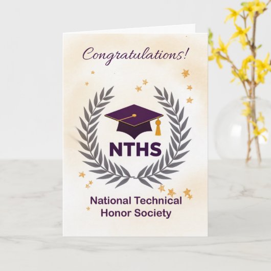 National Technical Honor Society Congratulations Karte (Gelbe Blume)