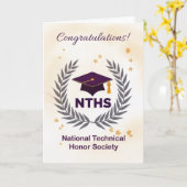 National Technical Honor Society Gratulation Karte (Gelbe Blume)