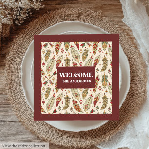 National Tribal Napkins Individuelle Name Terracot Serviette