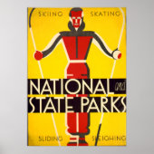 National und Staat Parks Skifahren Dorothy Waugh W Poster (Vorne)