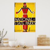 National und Staat Parks Skifahren Dorothy Waugh W Poster (Küche)