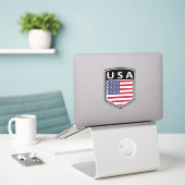 National - USA Aufkleber (Laptop auf Schreibtisch)