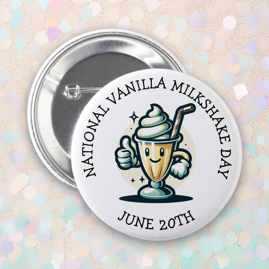 National Vanilla Milkshake Day 20. Juni Button