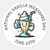 National Vanilla Milkshake Day 20. Juni Runder Aufkleber (Vorderseite)