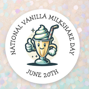 National Vanilla Milkshake Day 20. Juni Runder Aufkleber