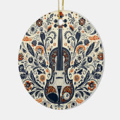 National Violin Day Melody Sticker with Folk Art Keramik Ornament (Links)