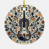 National Violin Day Melody Sticker with Folk Art Keramik Ornament (Hinten)