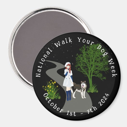 National Walk Your Dog Week Magnet (Vorderseite/Rückseite)