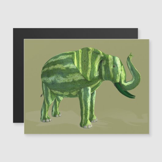National Water Melon Day Elephant Magnetkarte (Vorne/Hinten)