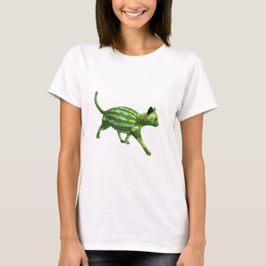 National Watermelon Day Cat T-Shirt (Vorderseite)
