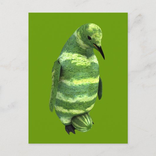 National Watermelon Day Penguin Postkarte (Vorderseite)