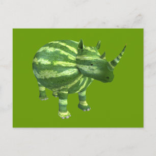 National Watermelon Day Rhinoceros Postkarte