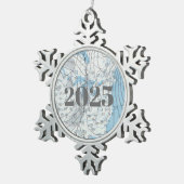 National Weather Map 2025 Schneeflocken Zinn-Ornament (Rechts)