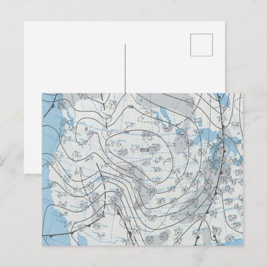 National Weather Map Postkarte (Vorne/Hinten)
