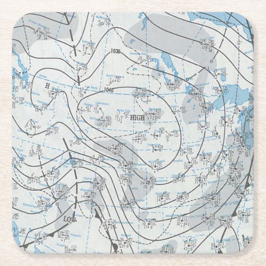 National Weather Map Rechteckiger Pappuntersetzer (Vorderseite)