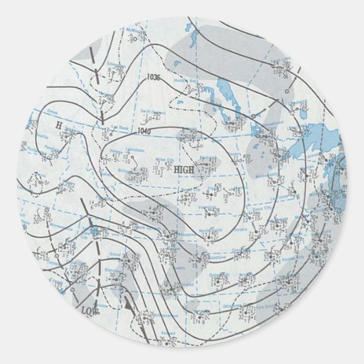 National Weather Map Runder Aufkleber (Vorderseite)