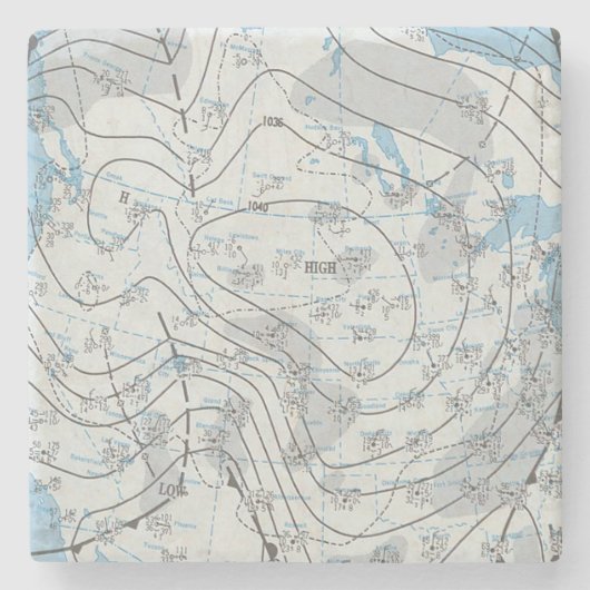 National Weather Map Steinuntersetzer (Vorderseite)