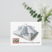 Nationalbibliothek, Hafen von Spanien, Trinidad Po Postkarte (Stehend Vorderseite)