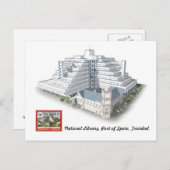 Nationalbibliothek, Hafen von Spanien, Trinidad Po Postkarte (Vorne/Hinten)