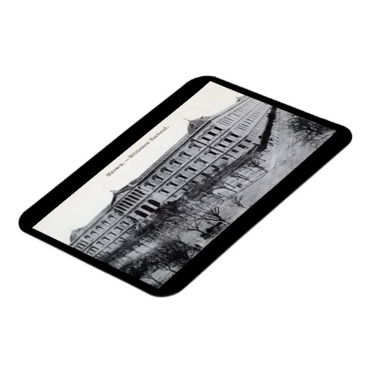 Nationalbibliothek, Madrid, Spanien Vintager Stil Magnet (Linke Seite)