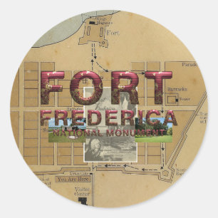 Nationaldenkmal ABH Fort Frederica Runder Aufkleber