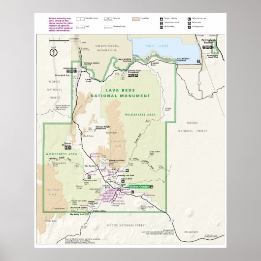 Nationaldenkmal der Lava Beds Poster (Vorne)