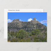 Nationaldenkmal des Chimney Rock, Colorado Postkarte (Vorne/Hinten)