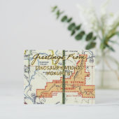 Nationaldenkmal Dinosaur Vintage Karte (Stehend Vorderseite)