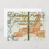 Nationaldenkmal Dinosaur Vintage Karte (Vorne/Hinten)