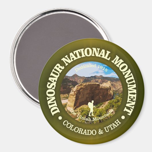 Nationaldenkmal Dinosaurier (NM) Magnet (Vorderseite/Rückseite)