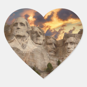 Nationaldenkmal Mount Rushmore Herz-Aufkleber