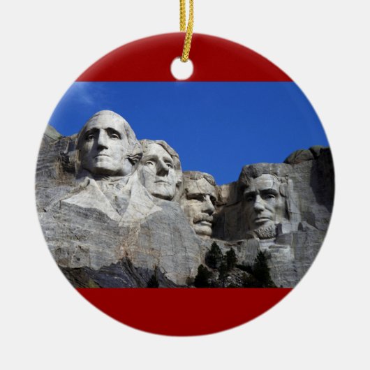 Nationaldenkmal Mount Rushmore Keramik Ornament (Vorne)