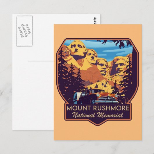 Nationaldenkmal Mount Rushmore Postkarte (Vorne/Hinten)