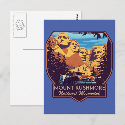 Nationaldenkmal Mount Rushmore Postkarte (Vorne/Hinten)