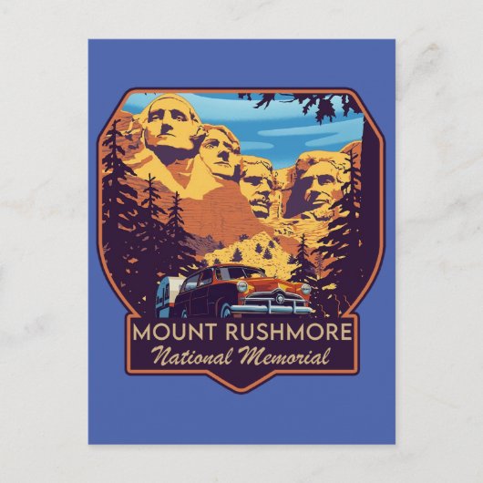 Nationaldenkmal Mount Rushmore Postkarte (Vorderseite)