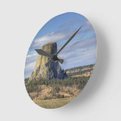 Nationaldenkmal von Devils Tower Runde Wanduhr (Winkel)