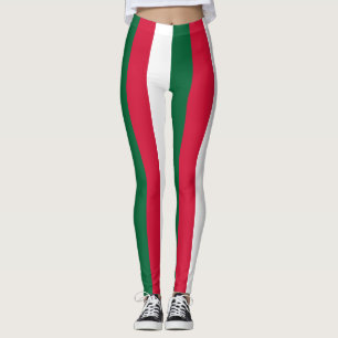 Nationale algerische Flaggenfarben Vertikal gestre Leggings
