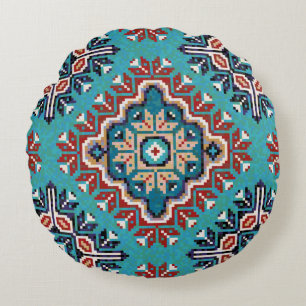 Nationale Amerikanische Ureinwohner Navajo Mosaic  Rundes Kissen